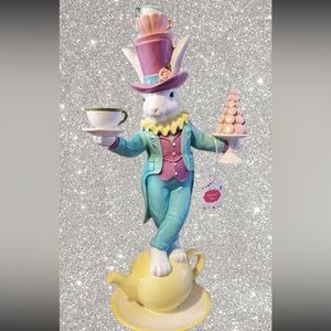 Cottontail Lane 24" Mad Hatter Balancing Bunny teacup Easter Decor XL